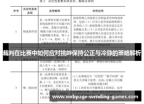 裁判在比赛中如何应对挑衅保持公正与冷静的策略解析